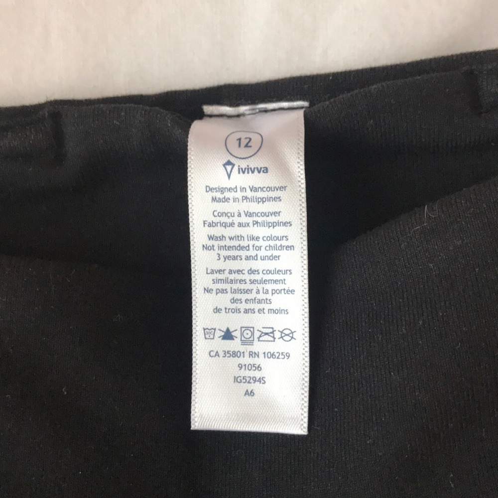 Ivivva girls leggings size 12 brand new